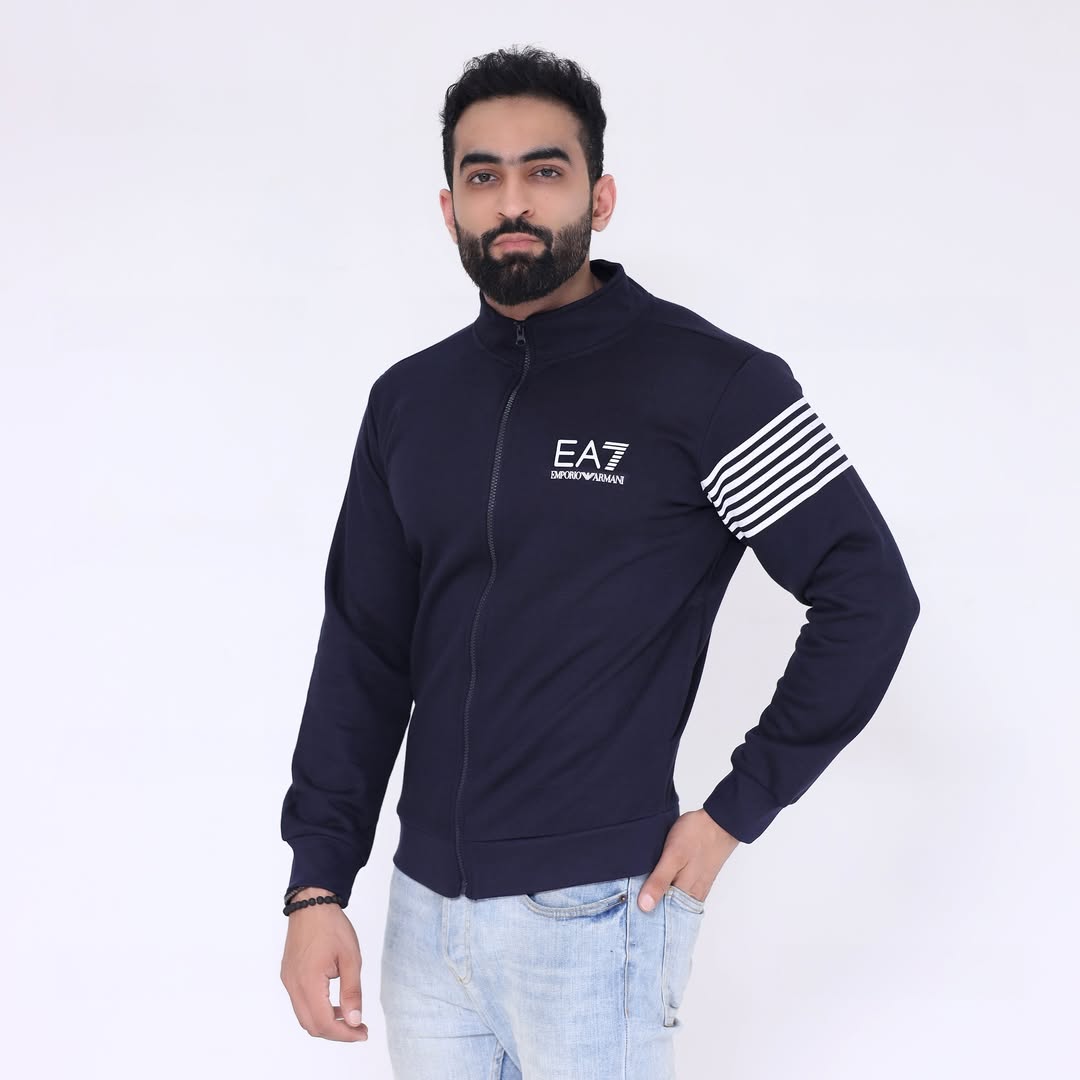 EA Zipper Mock Neck - Navy