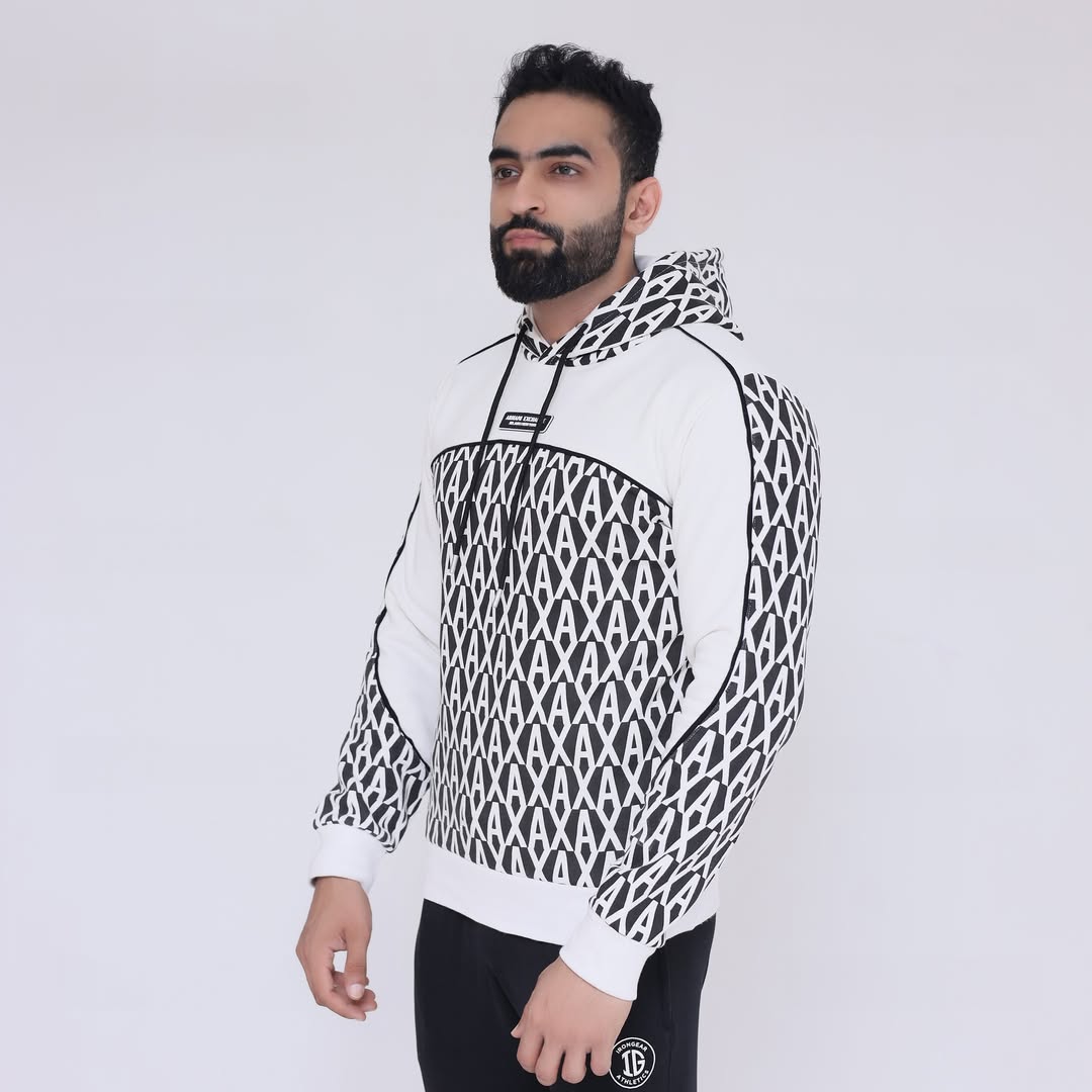 AX Hoodie All Over Print - White