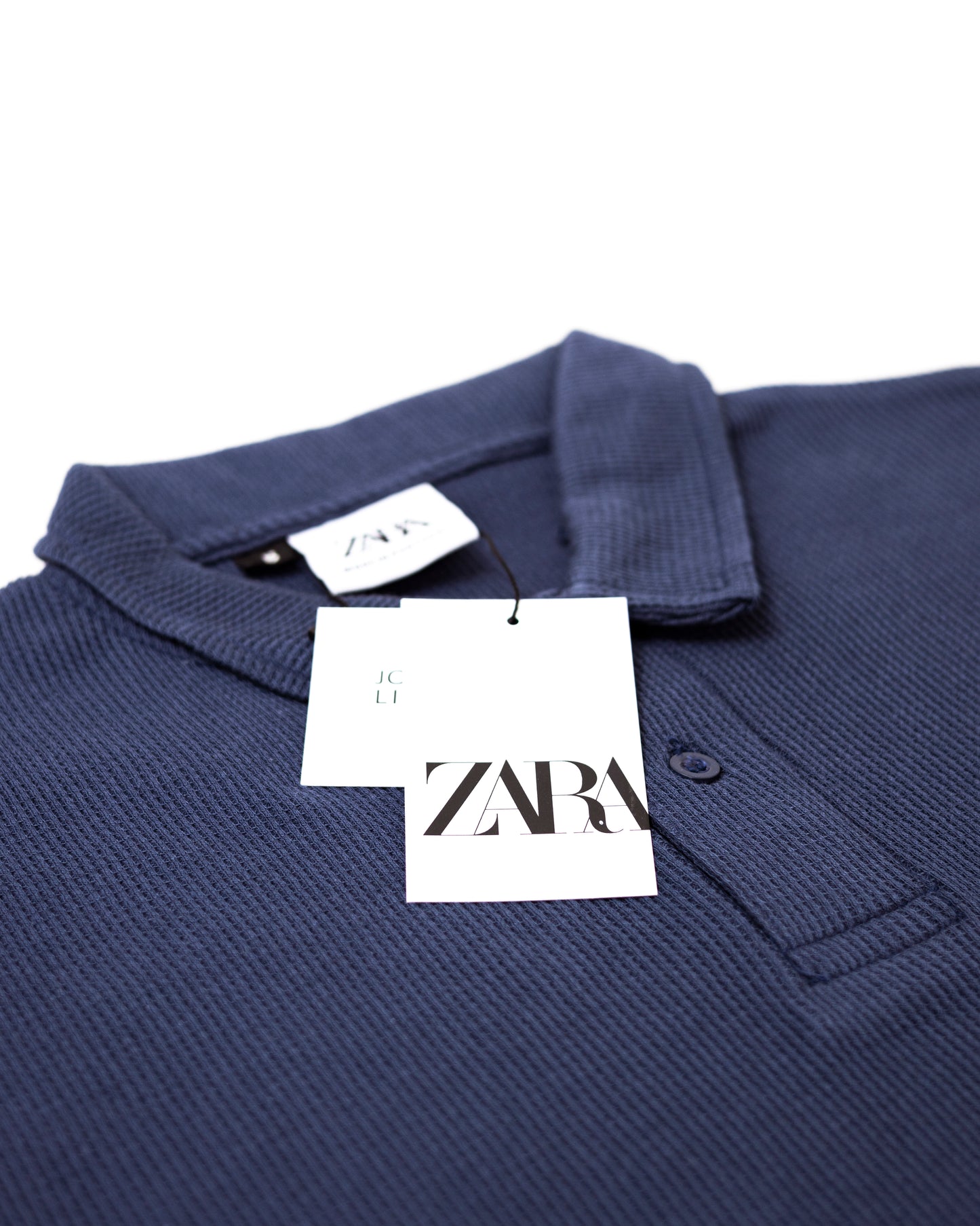 Waffle Textured Polo Shirt - Navy