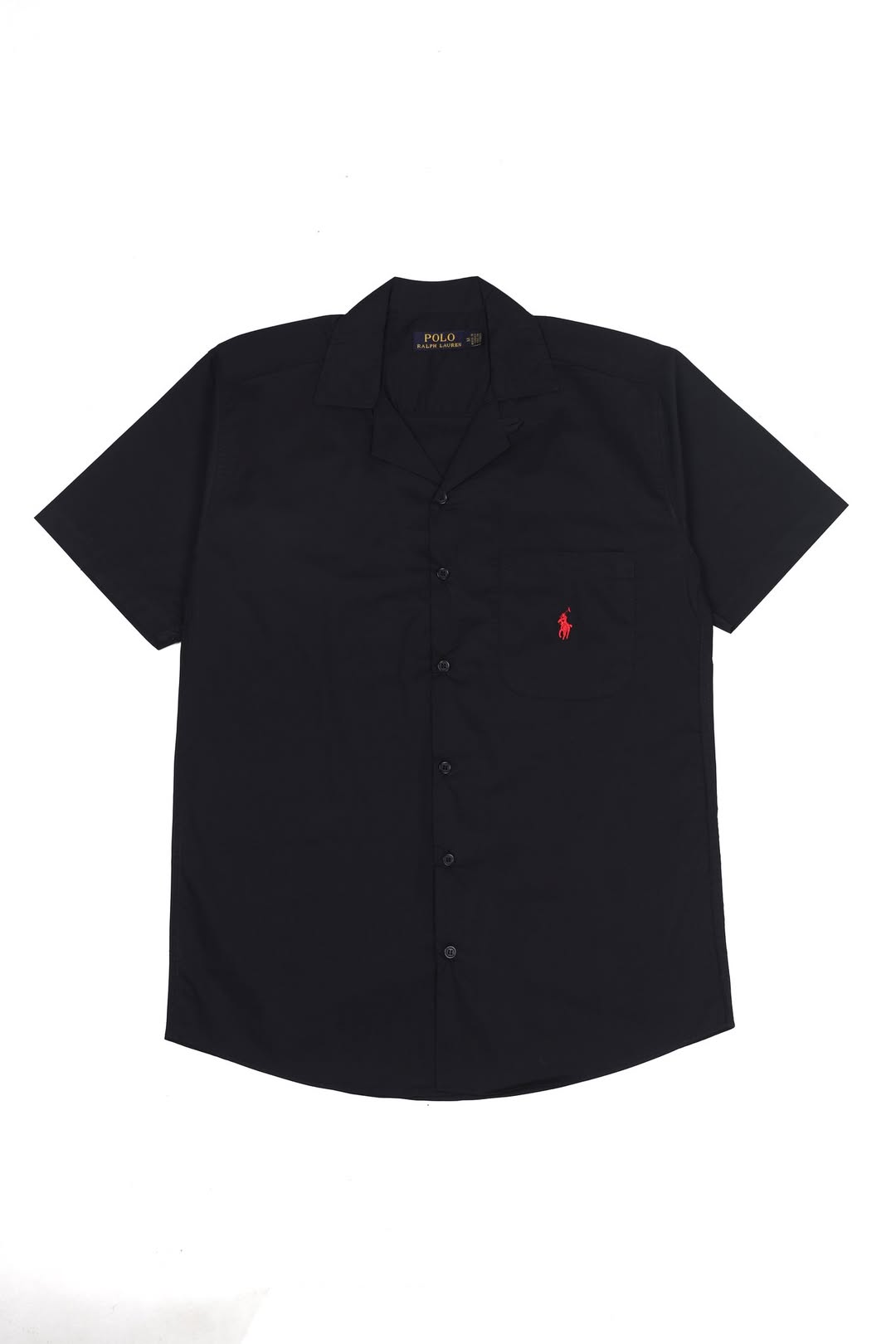 Men's R-L Cuban Collar Shirt – Black