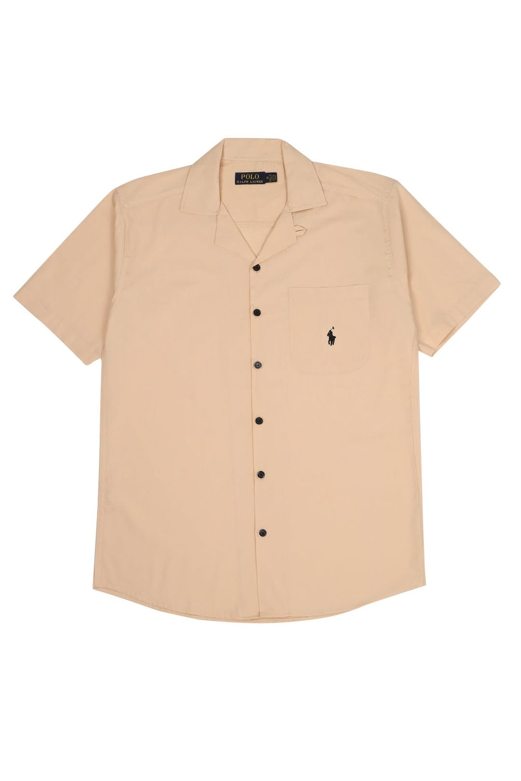 Men's R-L Cuban Collar Shirt – Beige