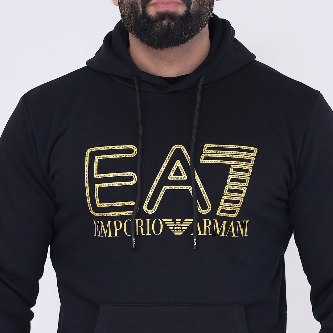 EA Hoodie Gold Print - Black