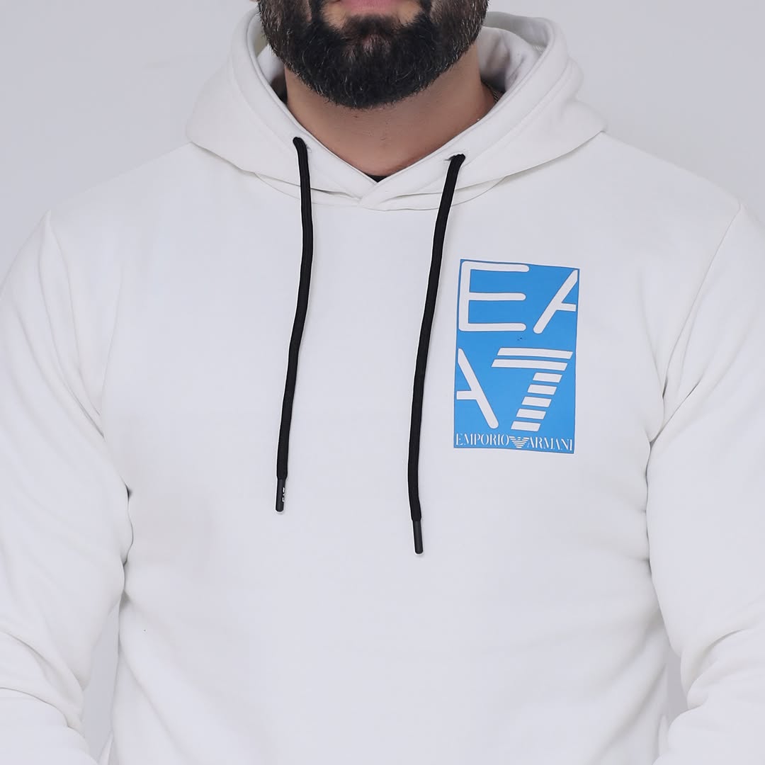 EA Hoodie Back Print - White