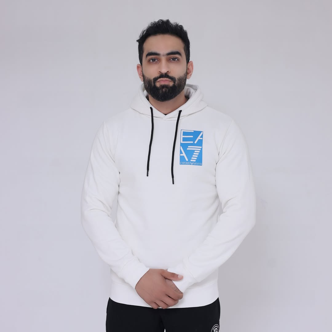EA Hoodie Back Print - White