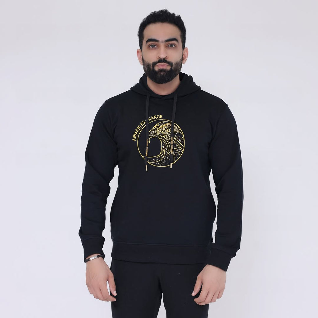 AX Hoodie Eagle Embroidery - Black