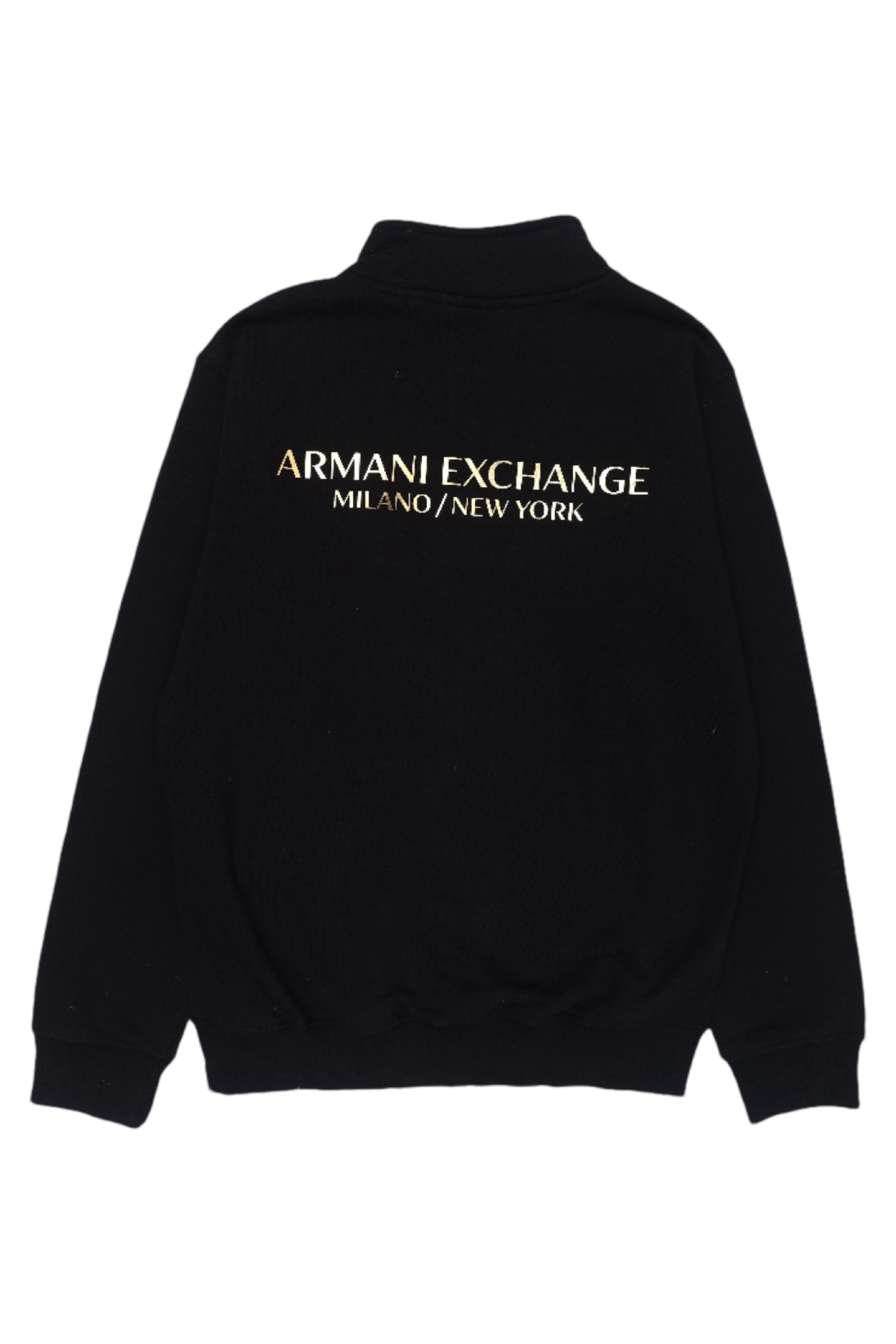 AX Mock neck zipper - black gold foil print