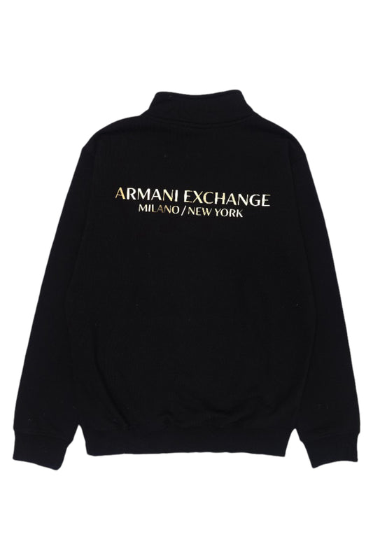AX Mock neck zipper - black gold foil print