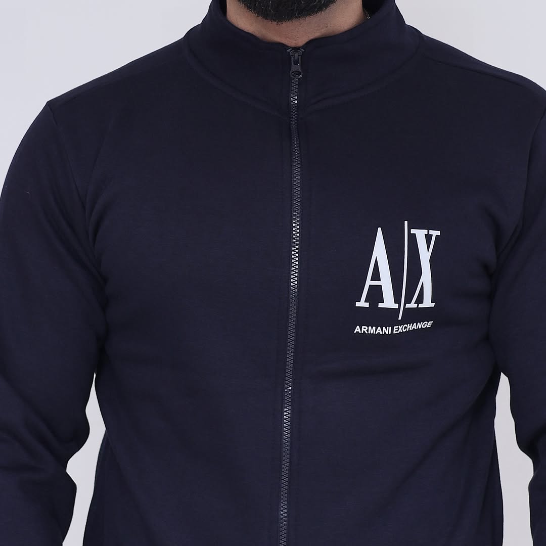 Zipper Mock Neck - Navy