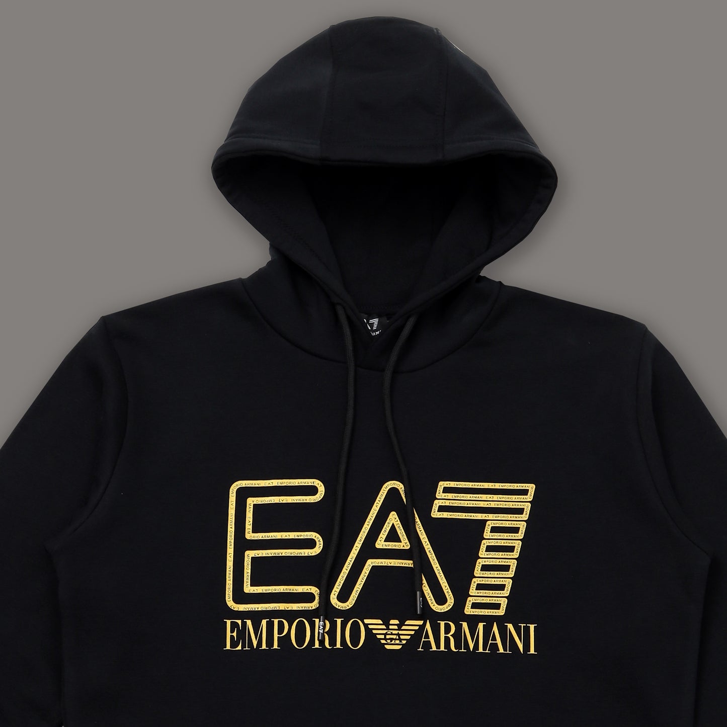 Hoodie Gold Print - Black