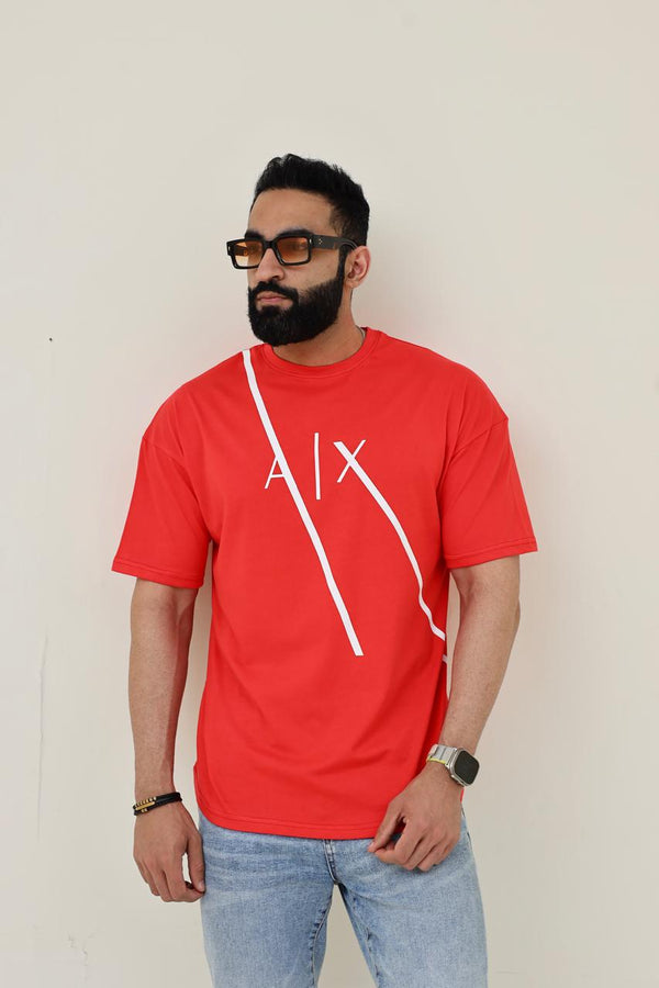 AX Drop Shoulder T-Shirt - Red