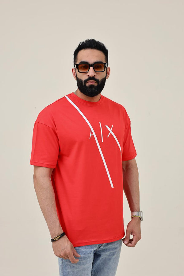 AX Drop Shoulder T-Shirt - Red