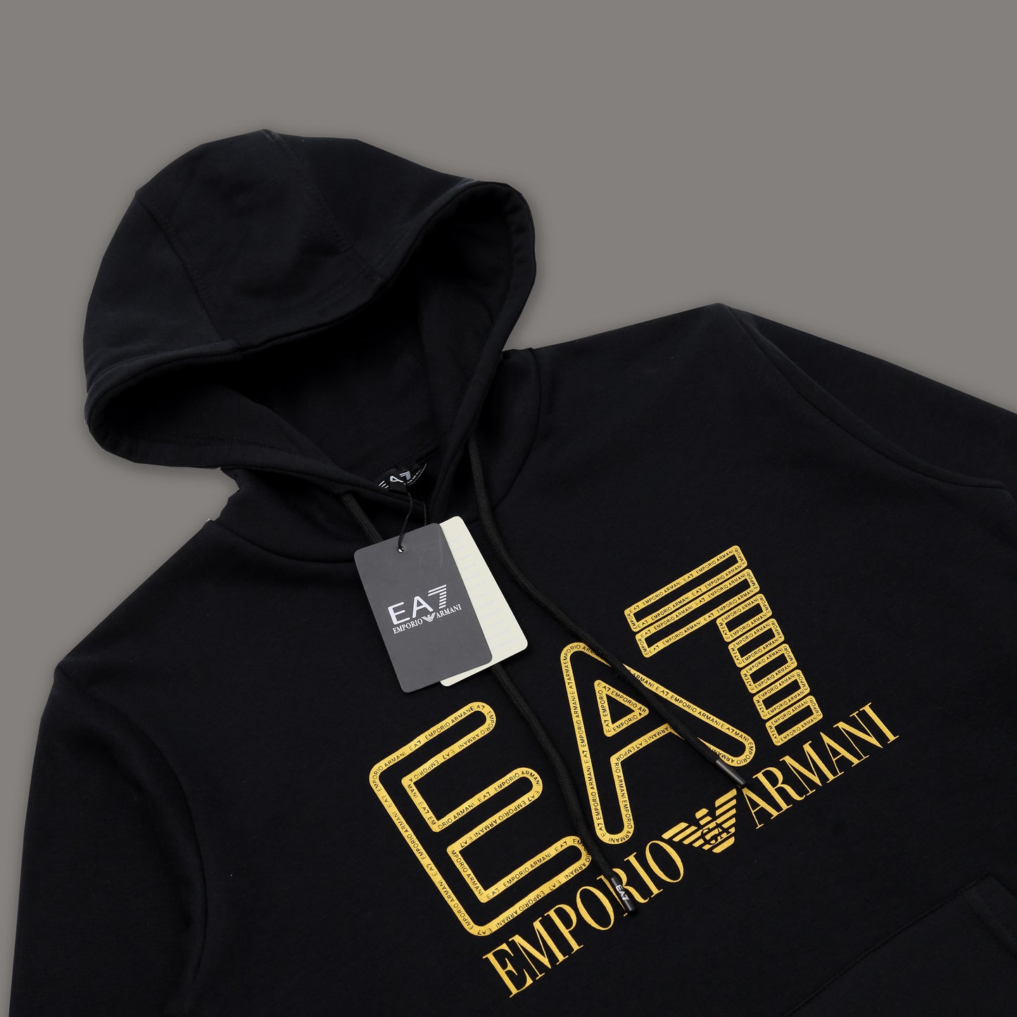 Hoodie Gold Print - Black