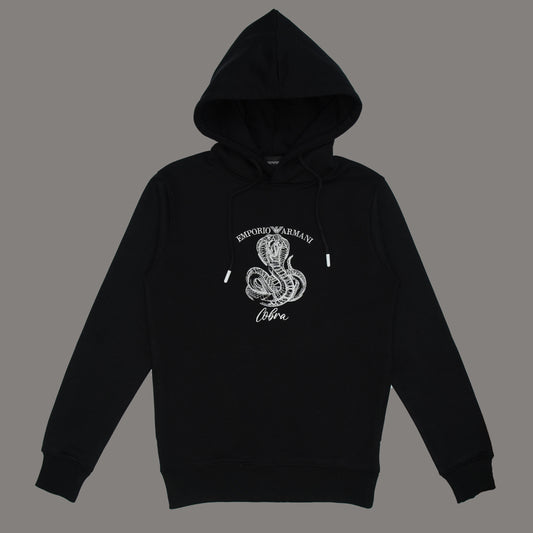 Hoodie Cobra Embroidery - Black